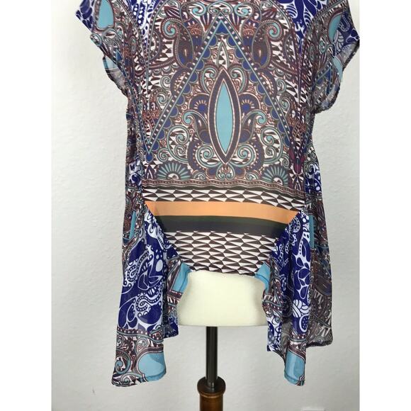 Clover Canyon Top Pullover Multicolor Print Asymmetric - Picture 4 of 11